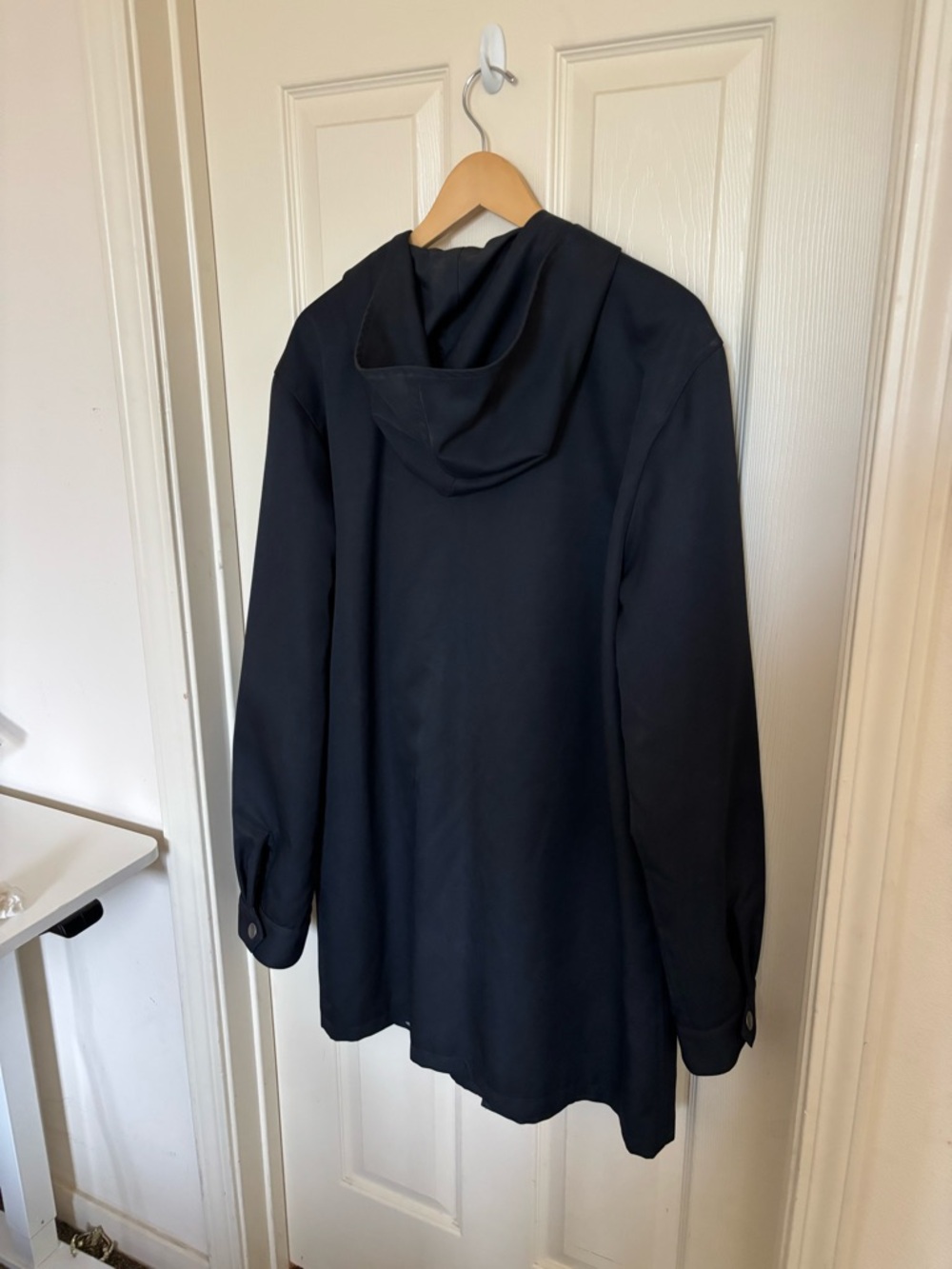 A.P.C. Men’s Hooded Long Line Navy Parka XL Raincoat Field Jacket - Picture 6 of 12
